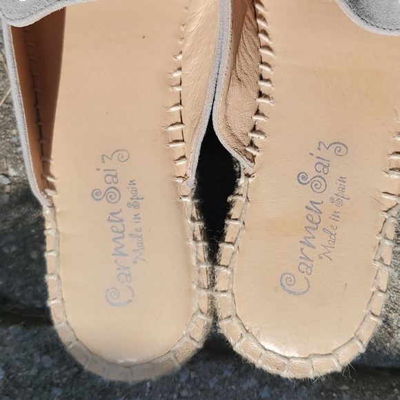 Carmen Saiz Embellished Suede Espadrille Slide On shoes Sz 8.5 - Picture 8 of 10